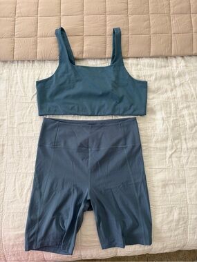 Girlfriend Collective Two-Piece Set — Square Bralette & High-Waist Bike Short
